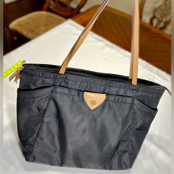 Ann Klein Womens Black Vinyl large Tote Shoulder Bag - Picture 4 of 14